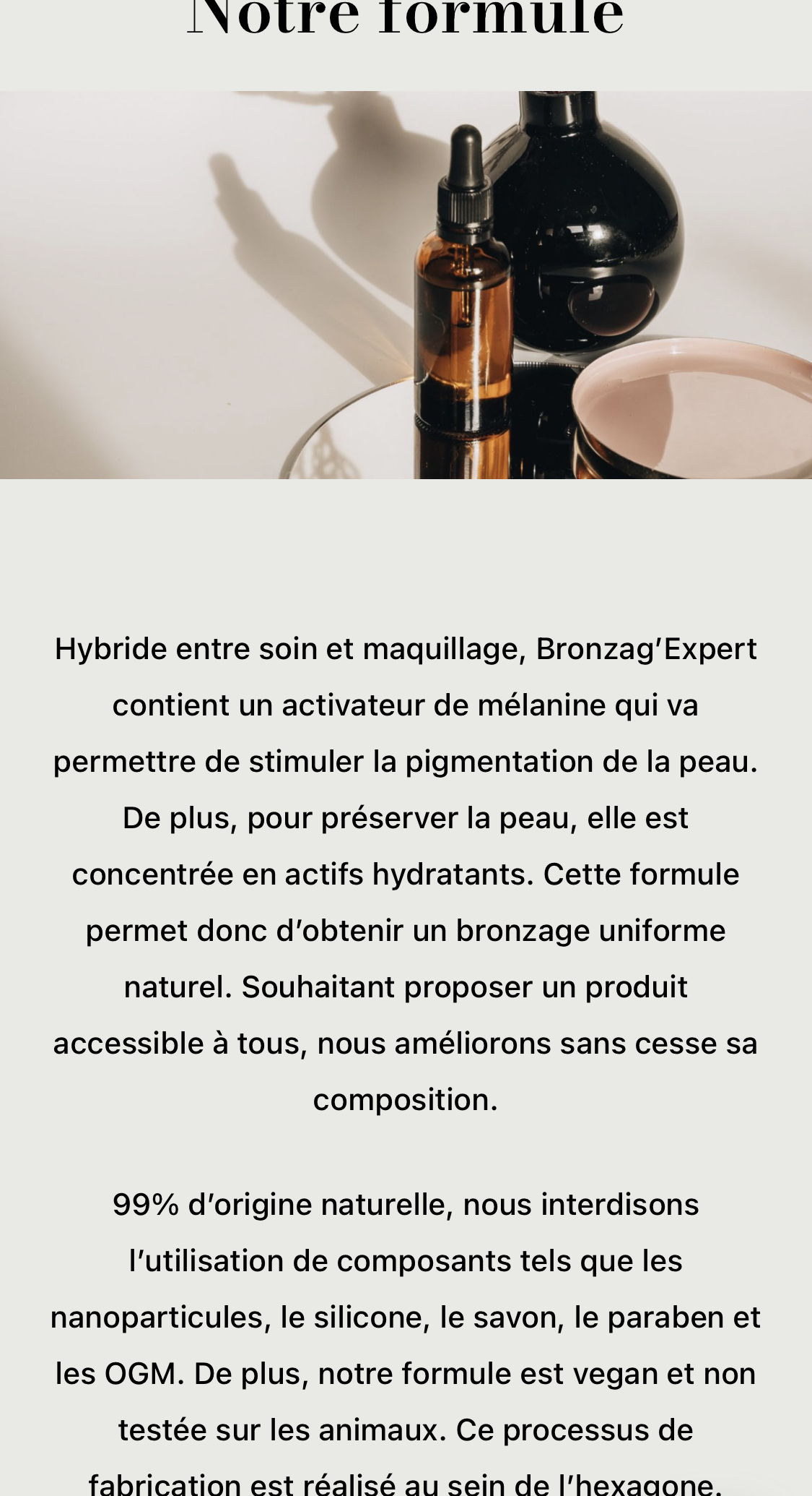Les flacons Sun Cosmetics : flacon ambré à pipette et flacon noir