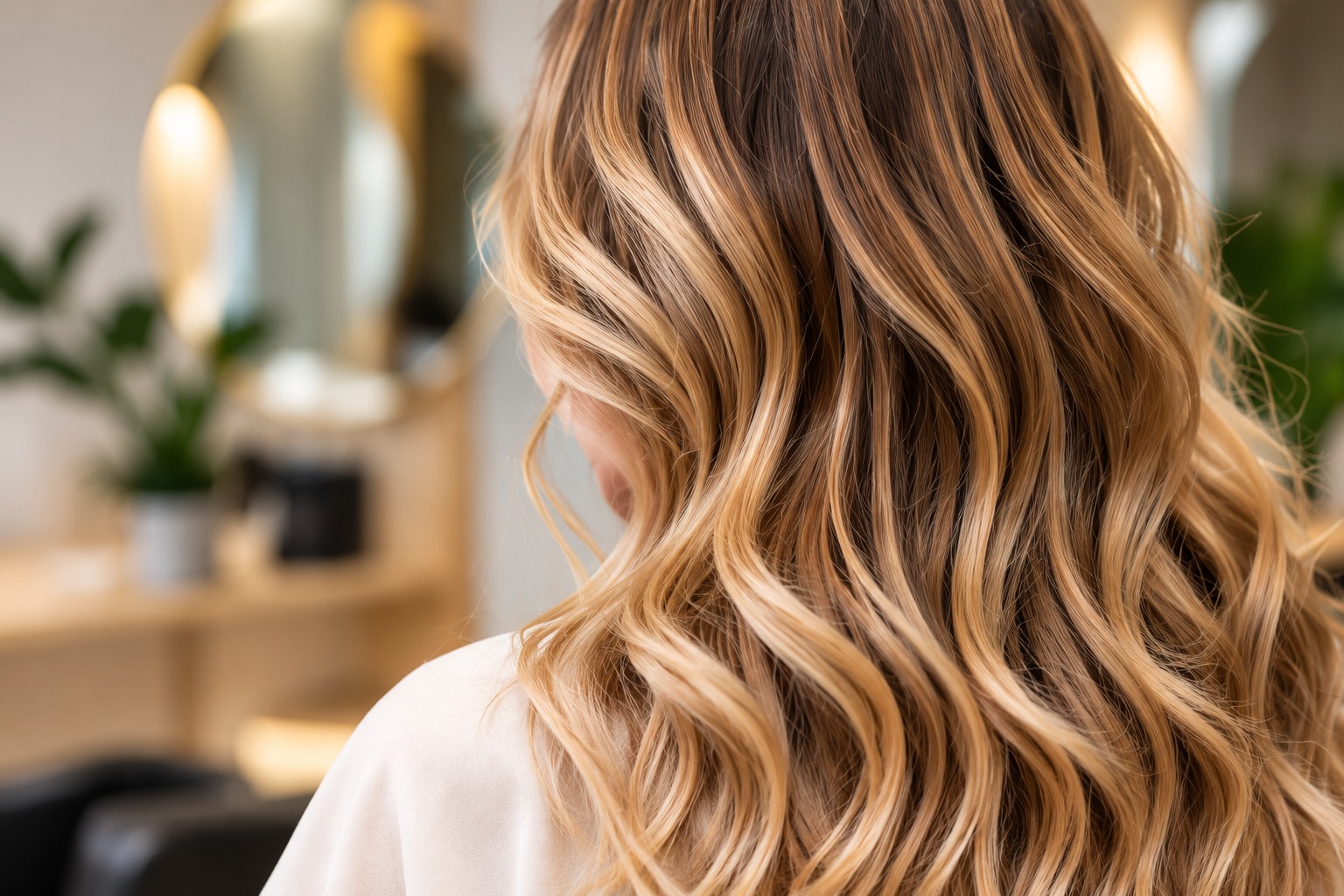 Mèches et balayage réalisés en salon chez Lys Coiffure à Quimper