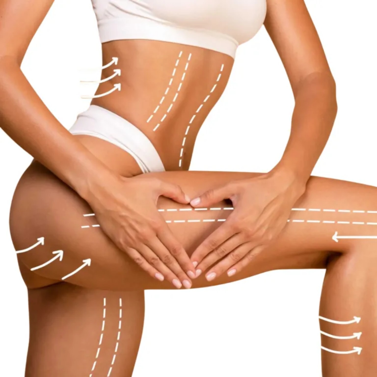 Illustration fournie des contours du ventre et des cuisses